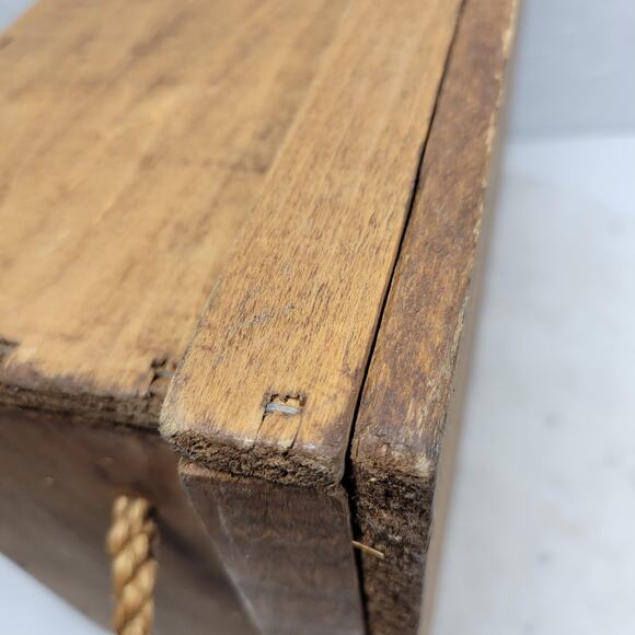 VTG Wood Apple Box 16" Hand Painted Rope Handle Signed 1997 County Fair 4H - Picture 14 of 16